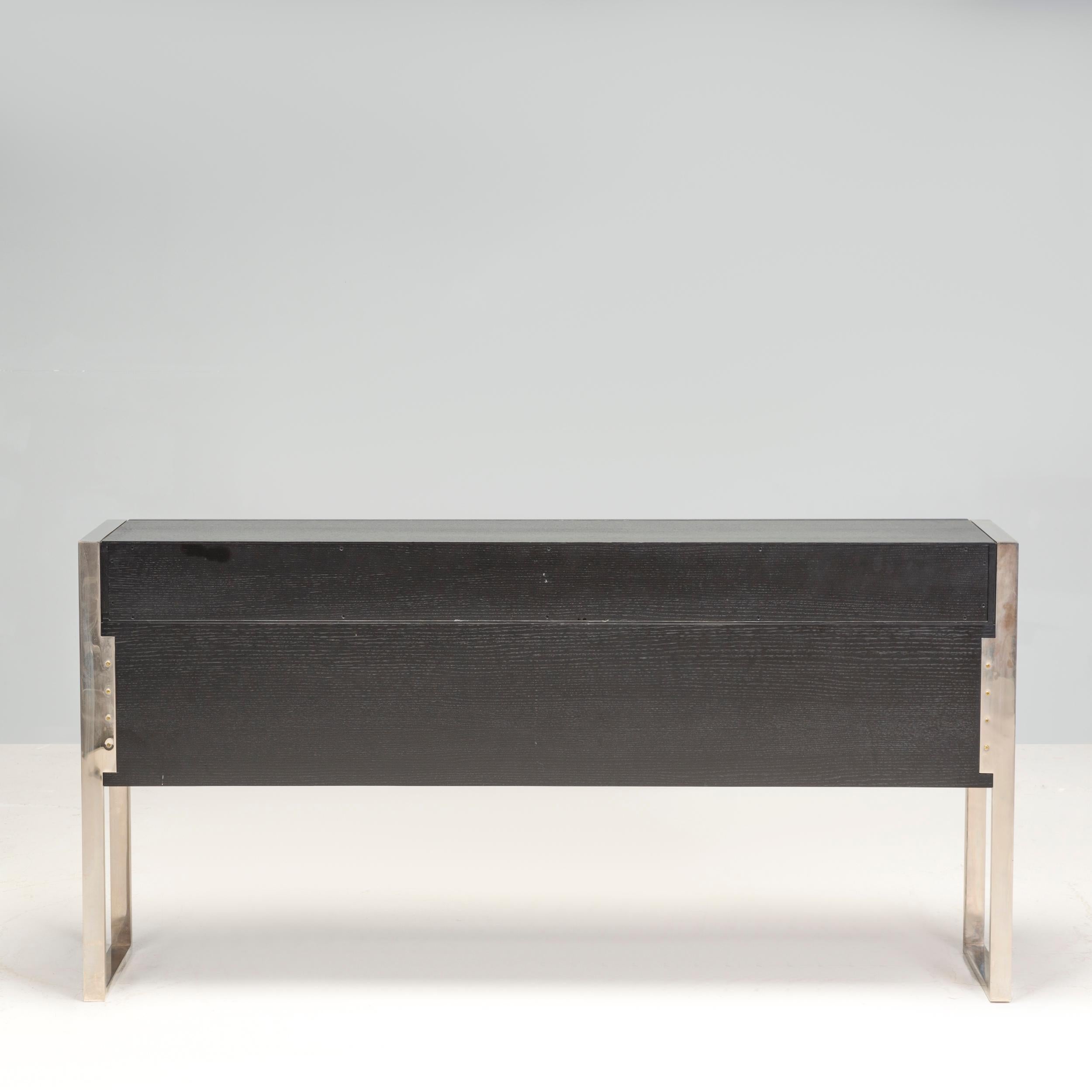 Bespoke Wood And Steel Console Table For Sale 1
