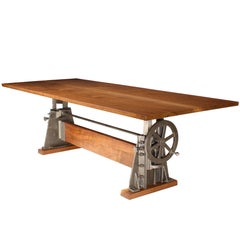 Bespoke Wood & Cast Iron Adjustable Table