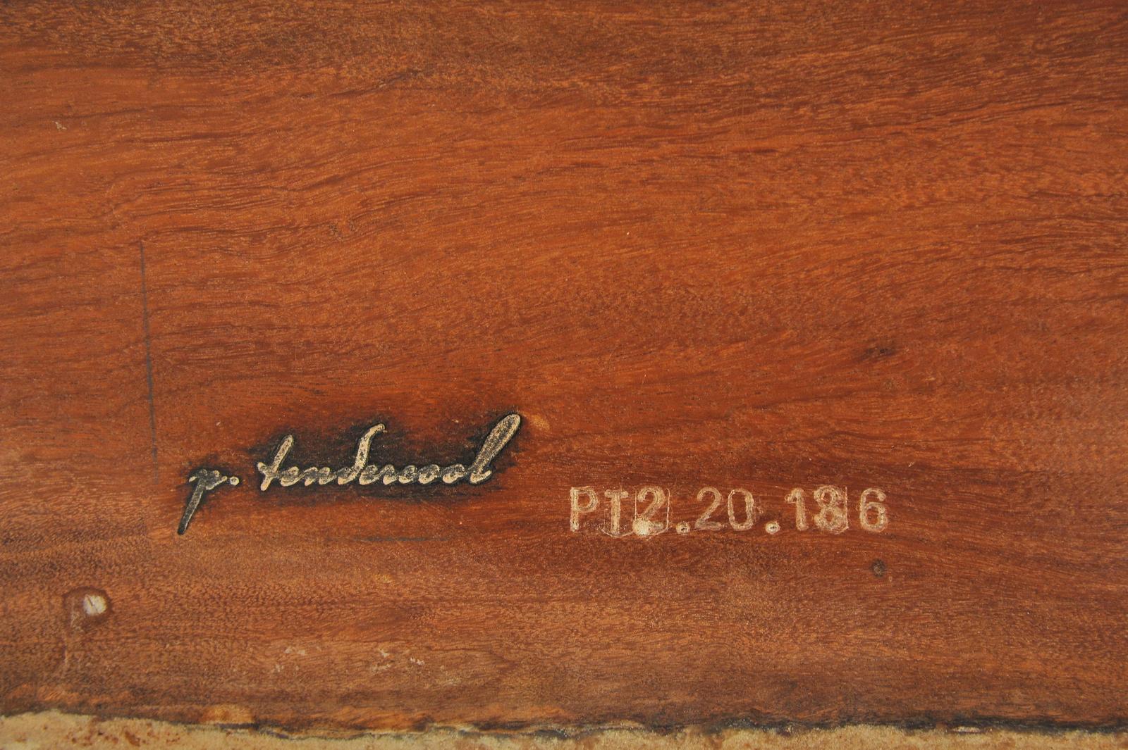 Bespoke Table, Antique Hardwood, Sand cast Aluminum Base by P. Tendercool For Sale 3