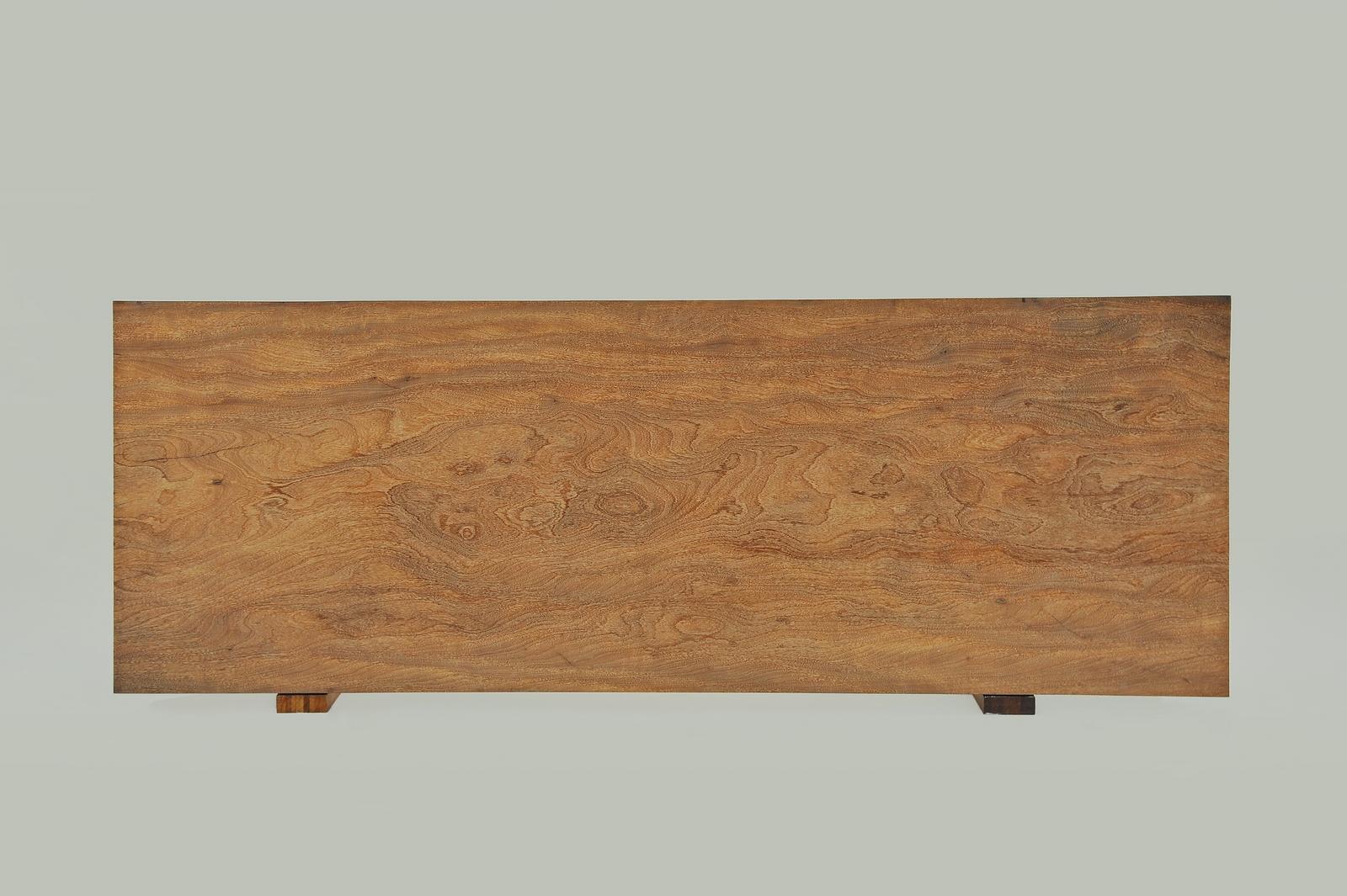 Bespoke Table, Antique Hardwood, Sand cast Aluminum Base by P. Tendercool For Sale 4