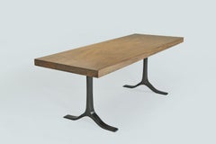 Bespoke Table, Antique Hardwood, Sand cast Aluminum Base by P. Tendercool