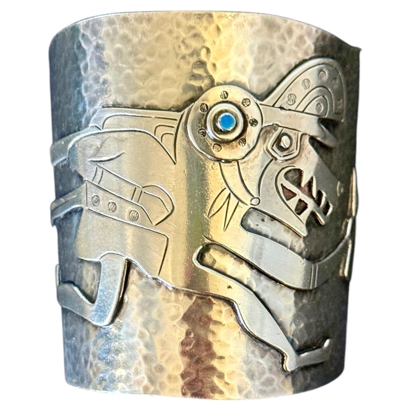 Bespoken Sculptural Sterling Silver Bracelet by Graziella Laffi
