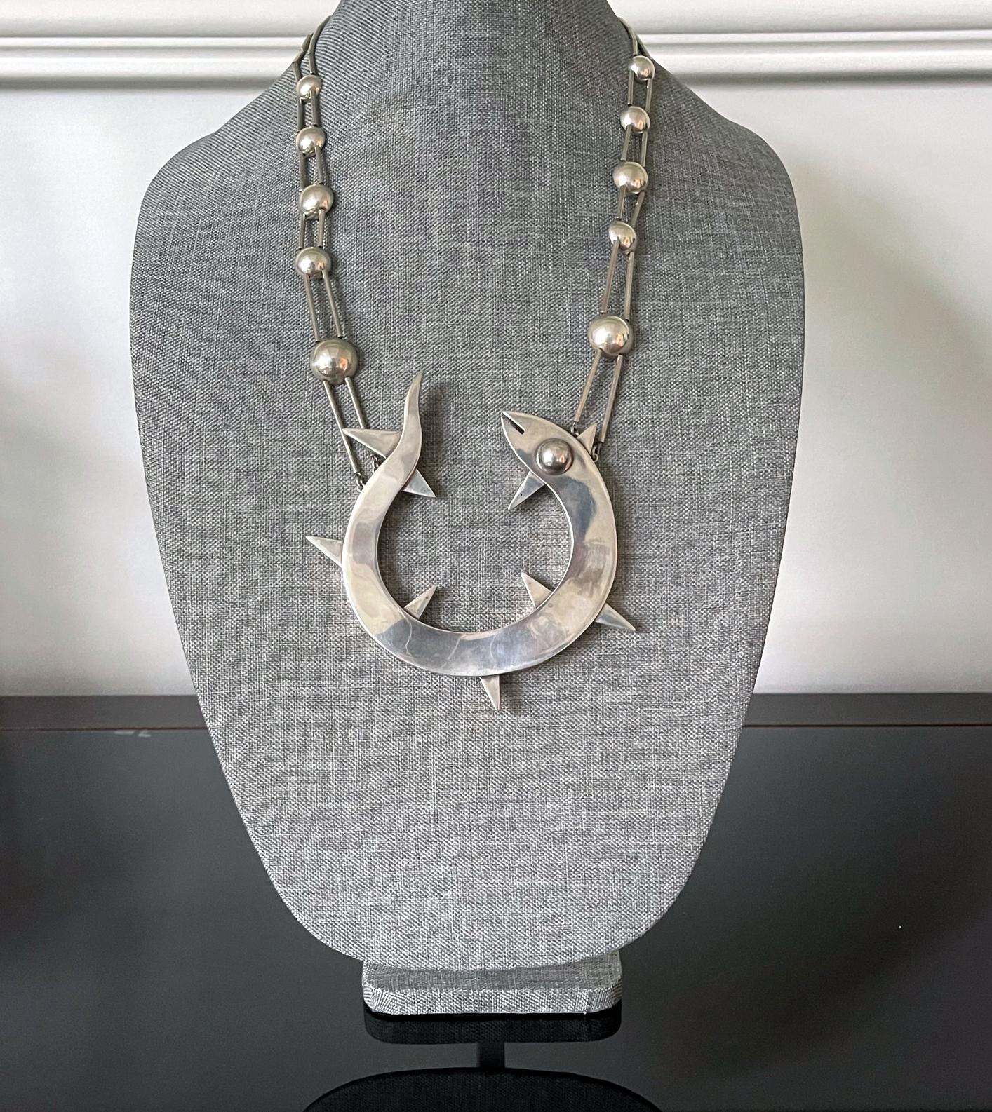 Bespoken Sculptural Sterling Silver Necklace Graziella Laffi 1