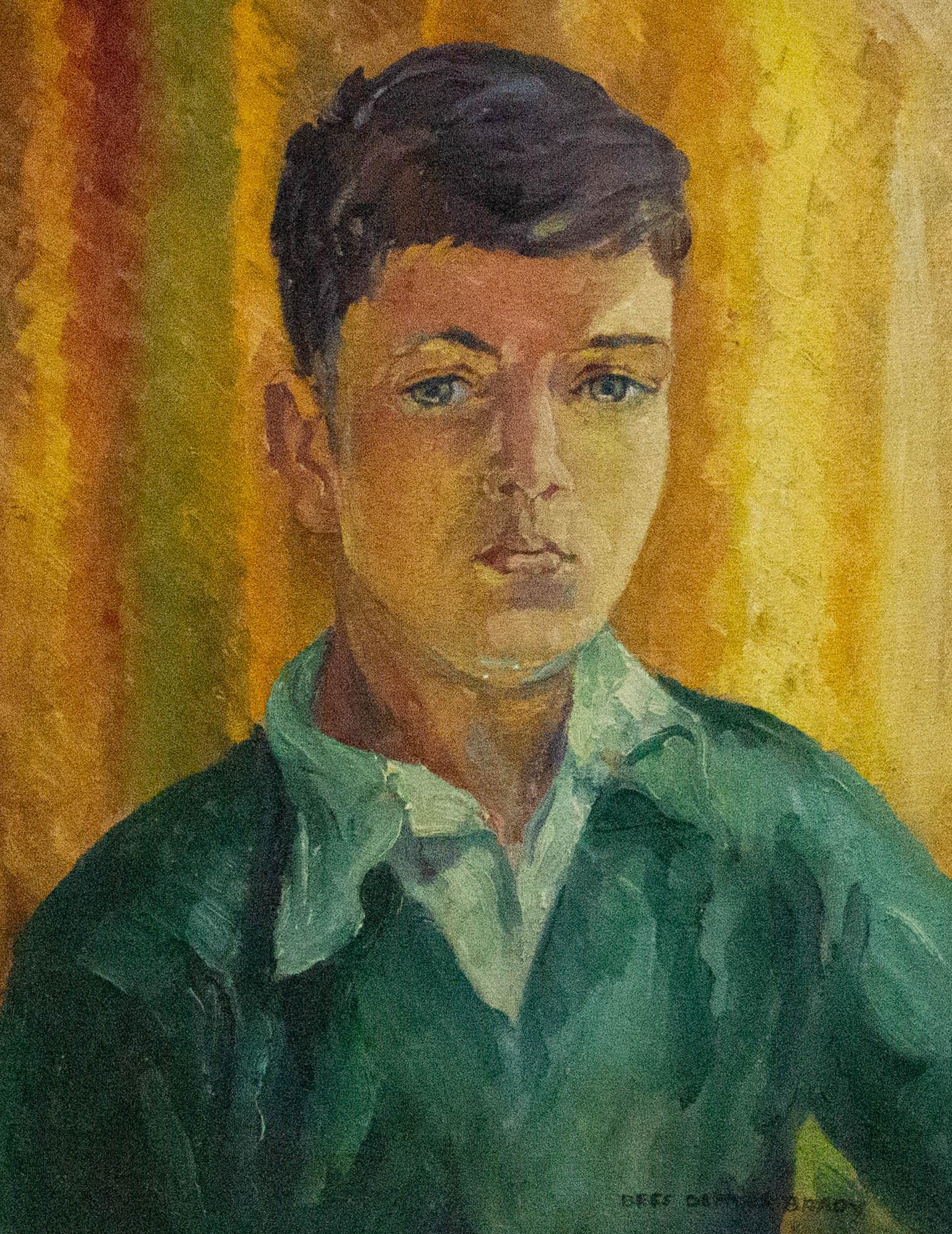 Bess Defries Brady - Peinture à l'huile du début du 20e siècle, portrait d'un garçon 1