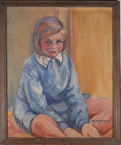 Antique Bess Defries Brady - Framed 1939 Oil, Little Girl