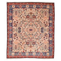 Kilim floral de Besarabia, alfombra grande de lana para toda una habitación, con motivos florales primaverales, hacia 1930
