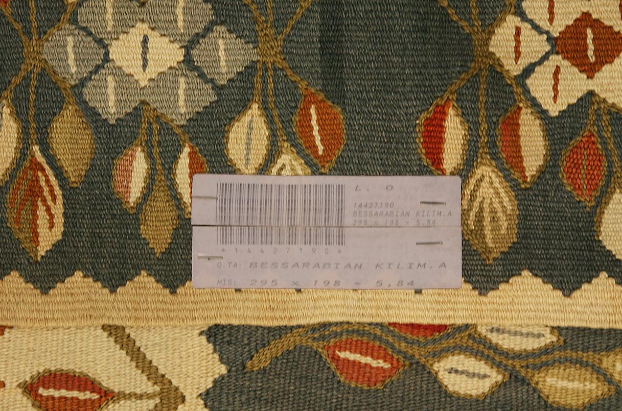 Wool Bessarabian Kilim Floral Design For Sale