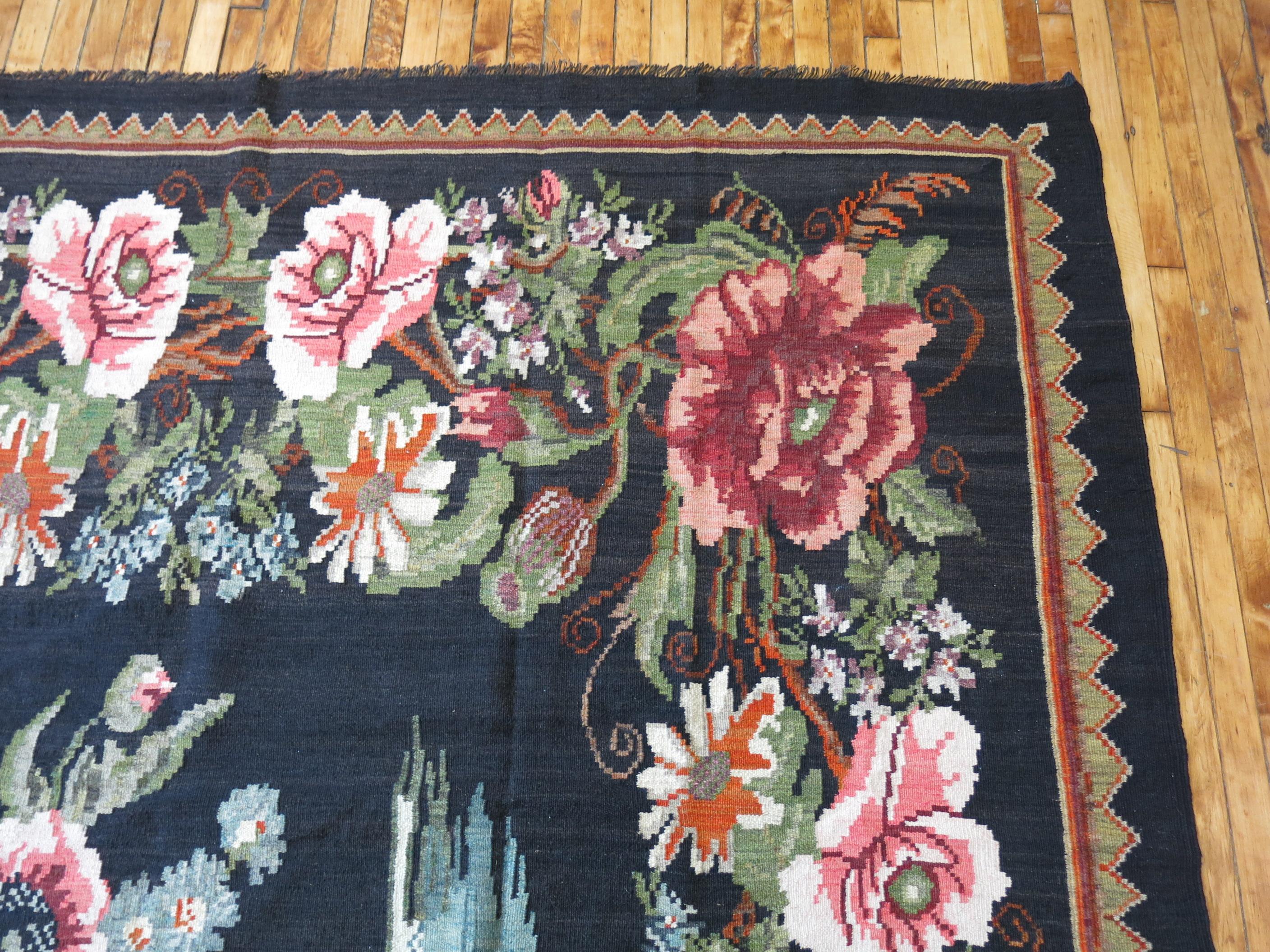 Bessarabian Kilim In Excellent Condition For Sale In New York, NY