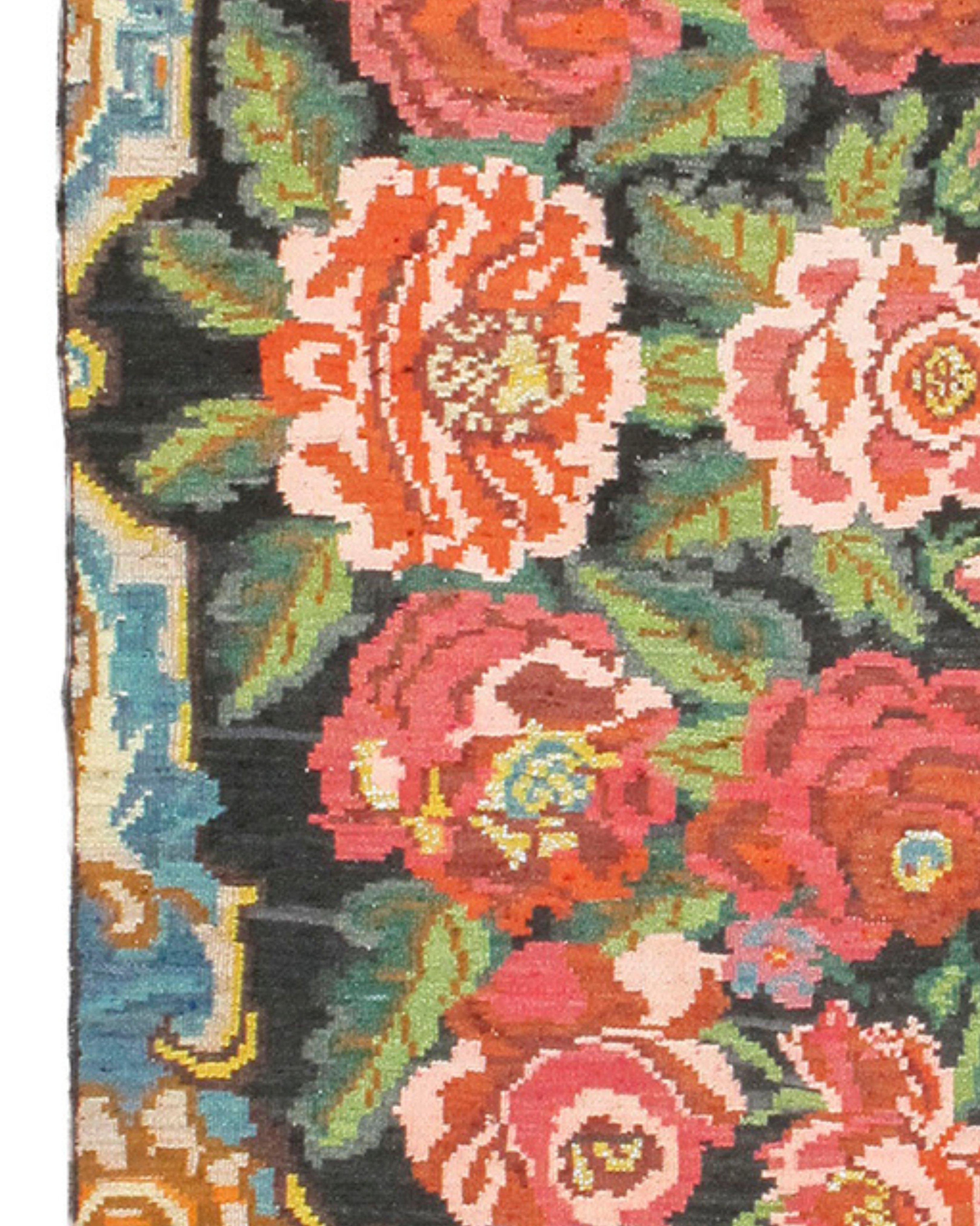 Fragment-Teppich aus bessarabischem Kelim, Mitte des 20. Jahrhunderts (Handgeknüpft) im Angebot