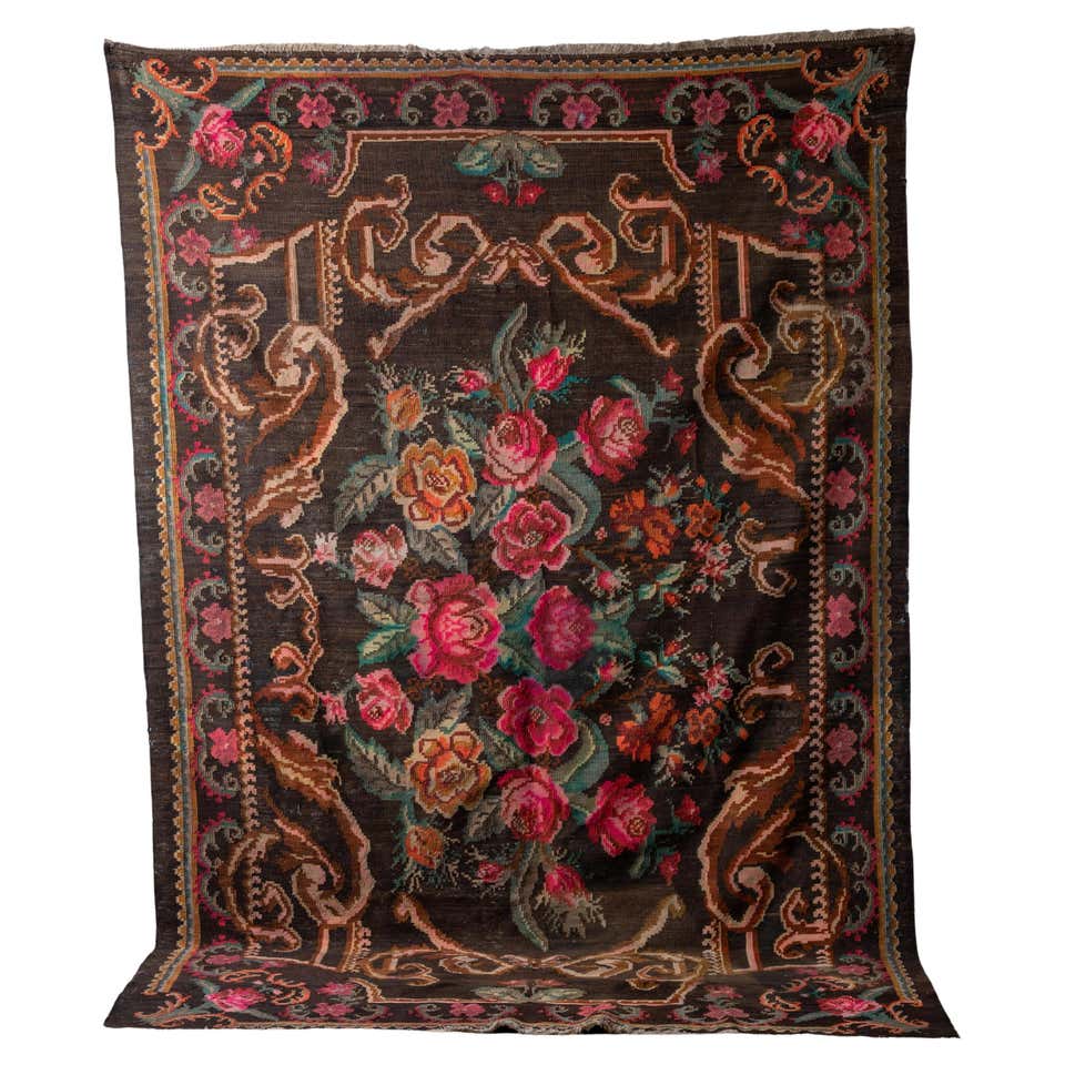 1920s Rug 1920s Antique Needlepoint Rug - 6'7'' X 6'5'' For Sale at 1stDibs