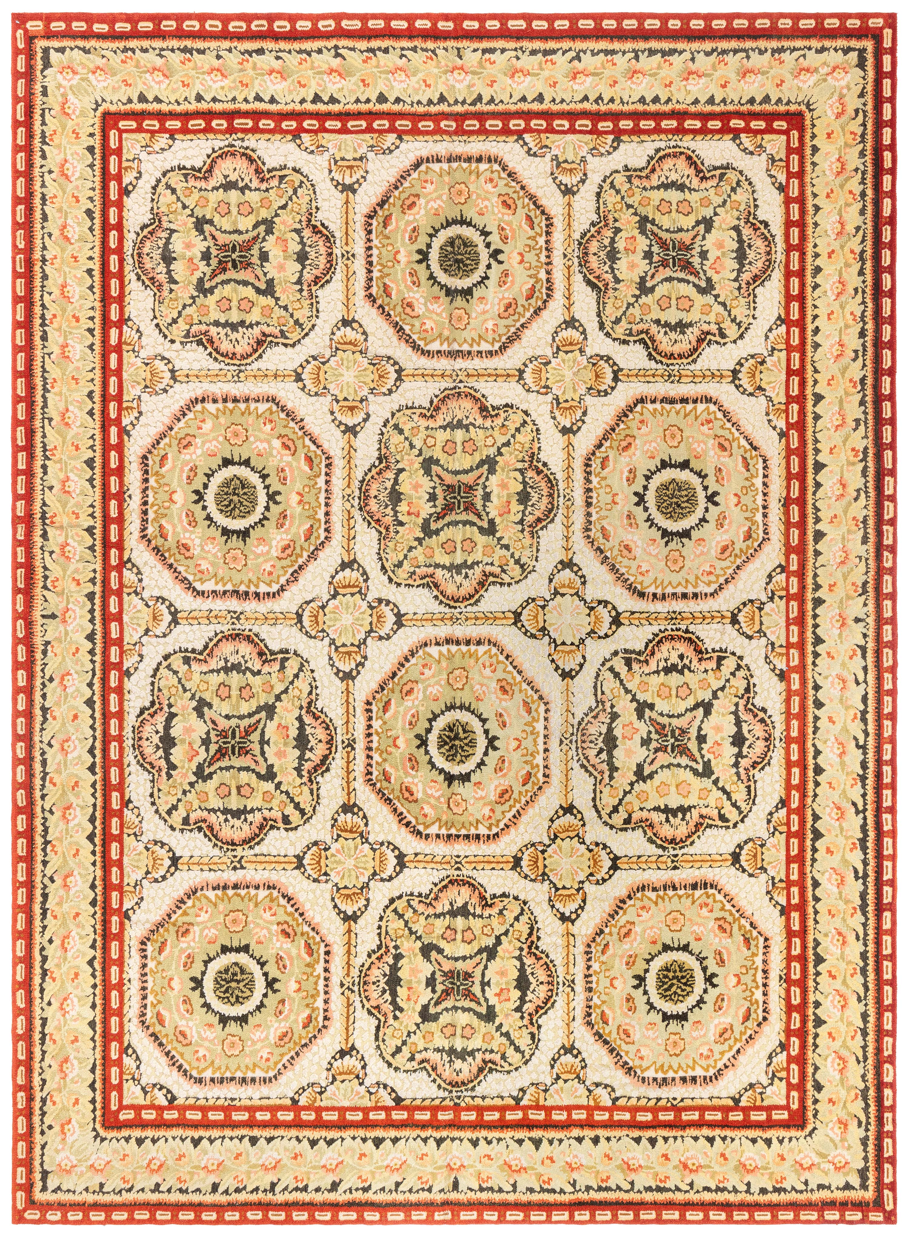 Bessarabian Modern Octagonal Medallion Flatweave Rug "Helios" For Sale