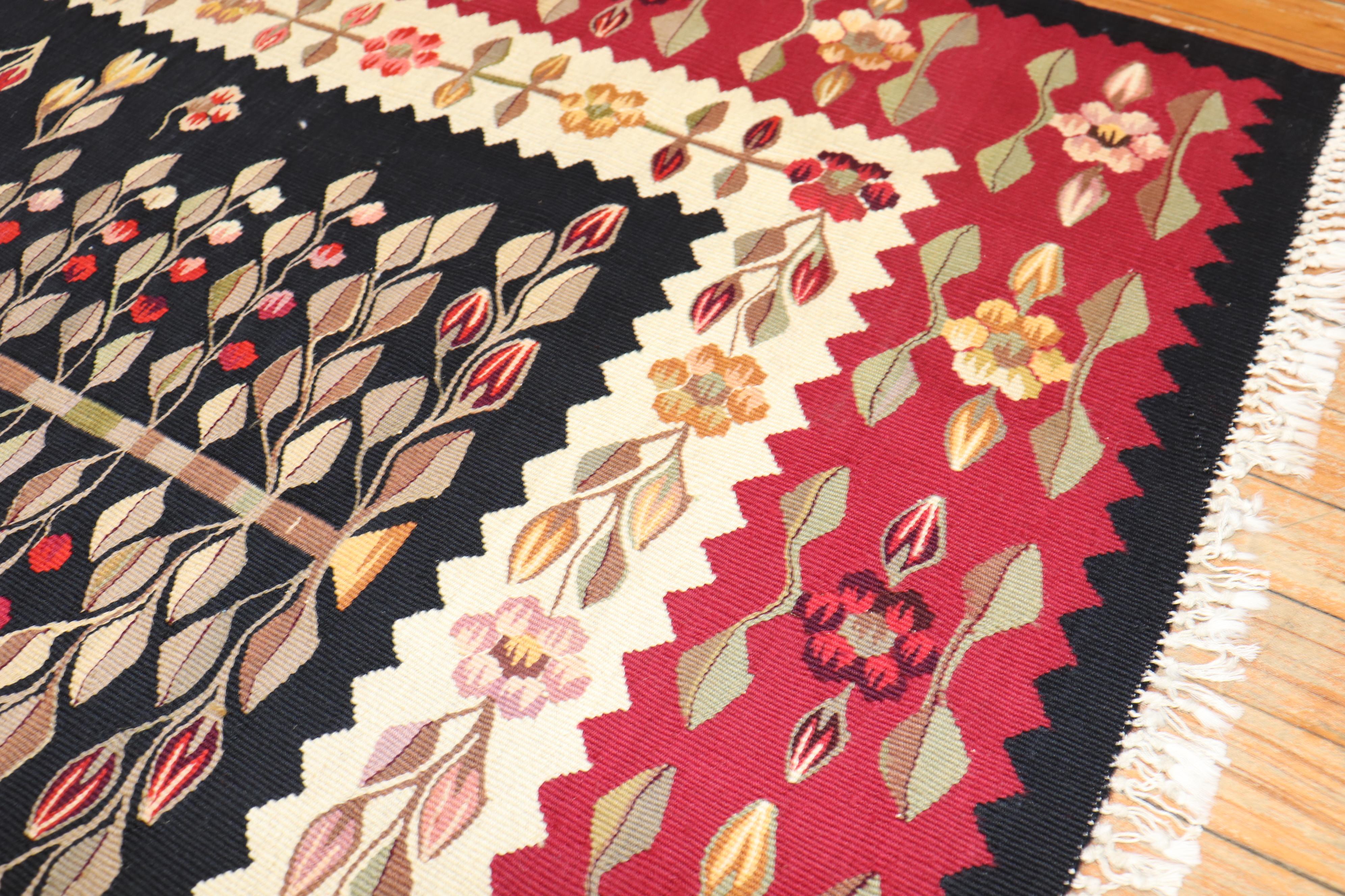 20th Century Zabihi Collection Bessarabian kilim For Sale