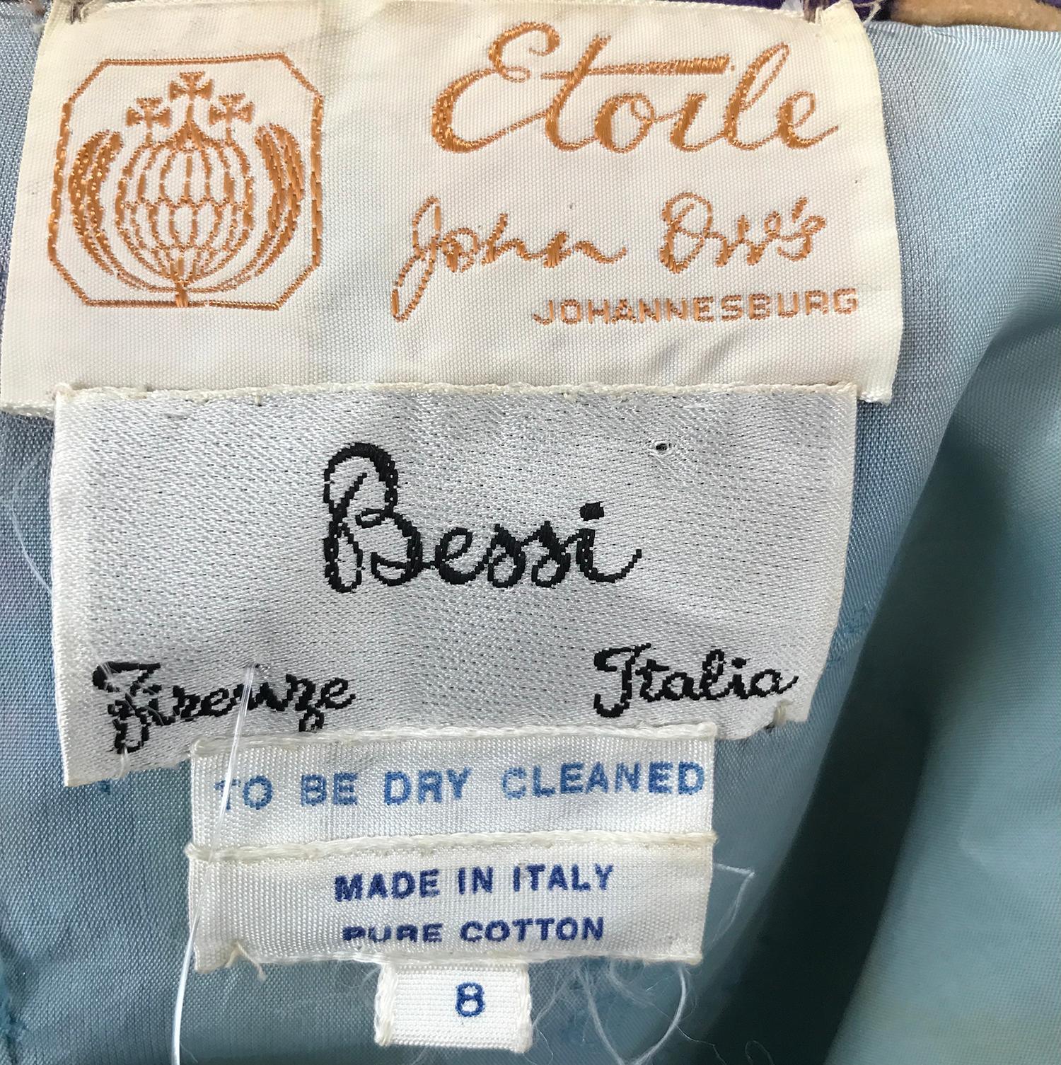 Bessi Fantastic Signed Printed Cotton Velveteen Skirt Set Late 1960s  10