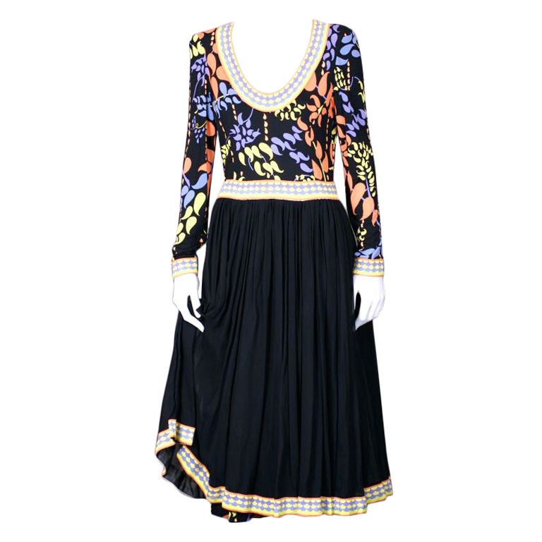 Bessi Silk Jersey Full Skirted Dress For Sale