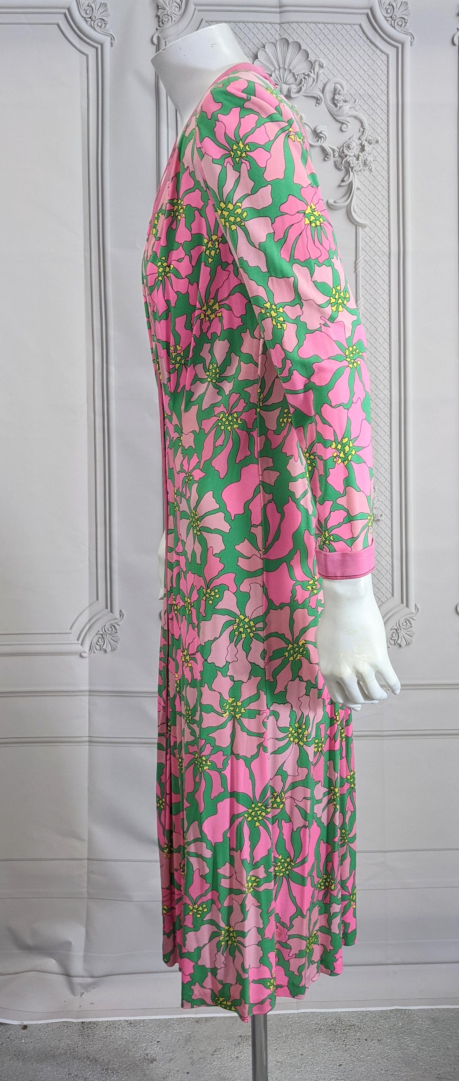 Women's Bessi Silk Jersey Poinsettia Print Dress For Sale