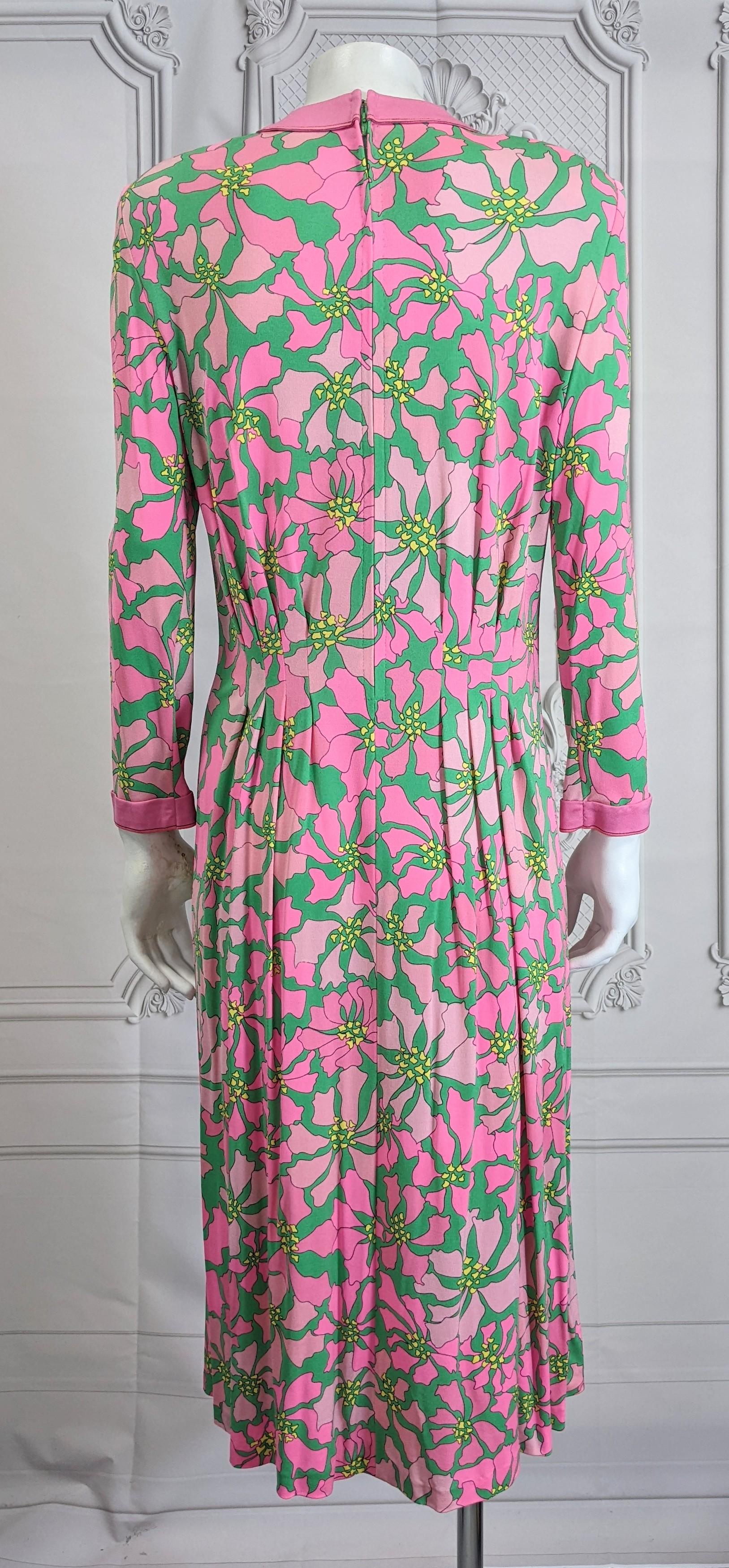 Bessi Silk Jersey Poinsettia Print Dress For Sale 2