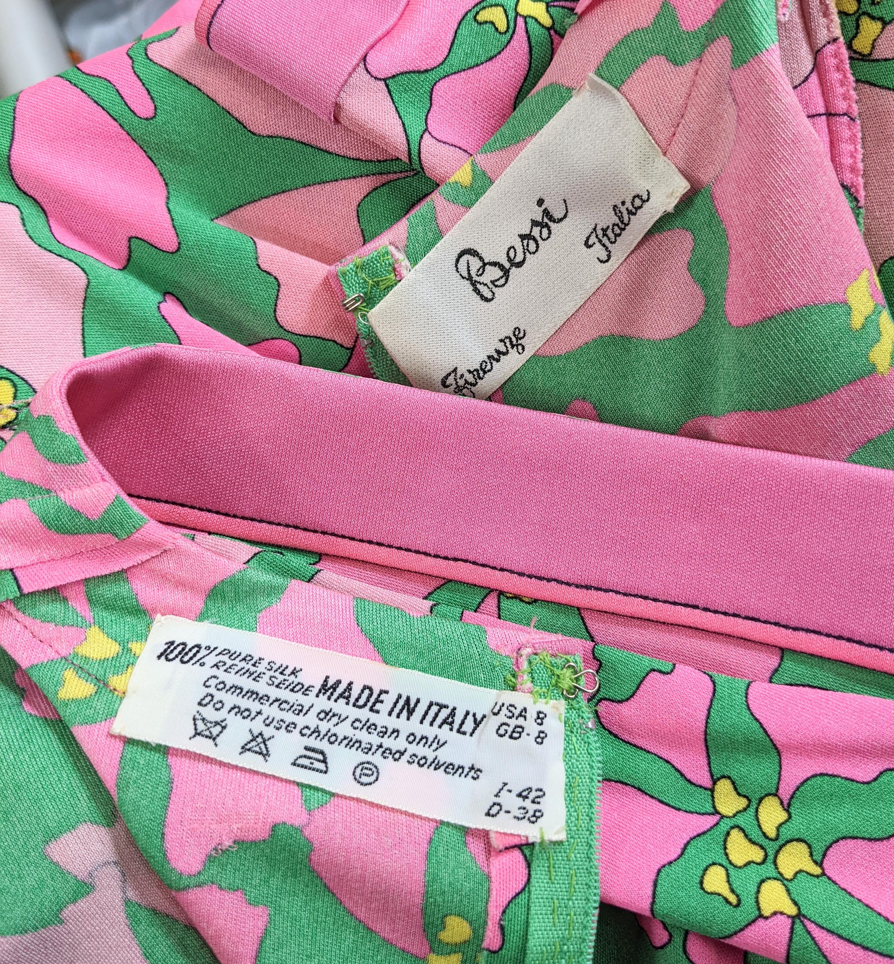 Bessi Kleid aus Seidenjersey mit Poinsettia-Druck im Angebot 3