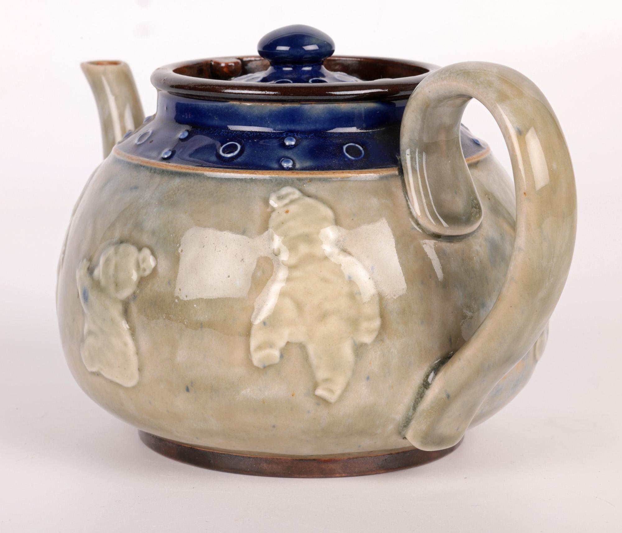 Bessie Newbery Doulton Lambeth Stoneware Babies Teapot For Sale 6