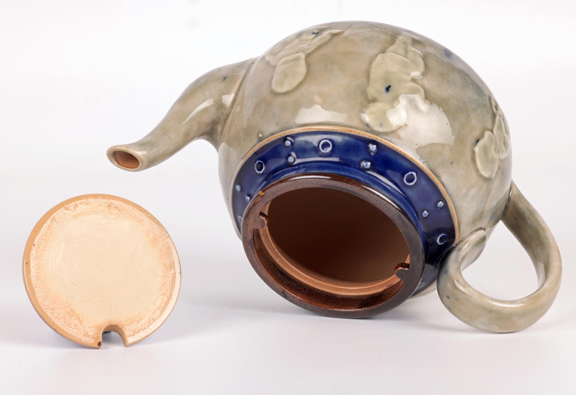 Bessie Newbery Doulton Lambeth Stoneware Babies Teapot In Good Condition In Bishop's Stortford, Hertfordshire