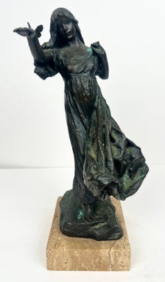Bessie Potter Vonnoh " Mariposas" Escultura de bronce Niña Bailarina Firmada