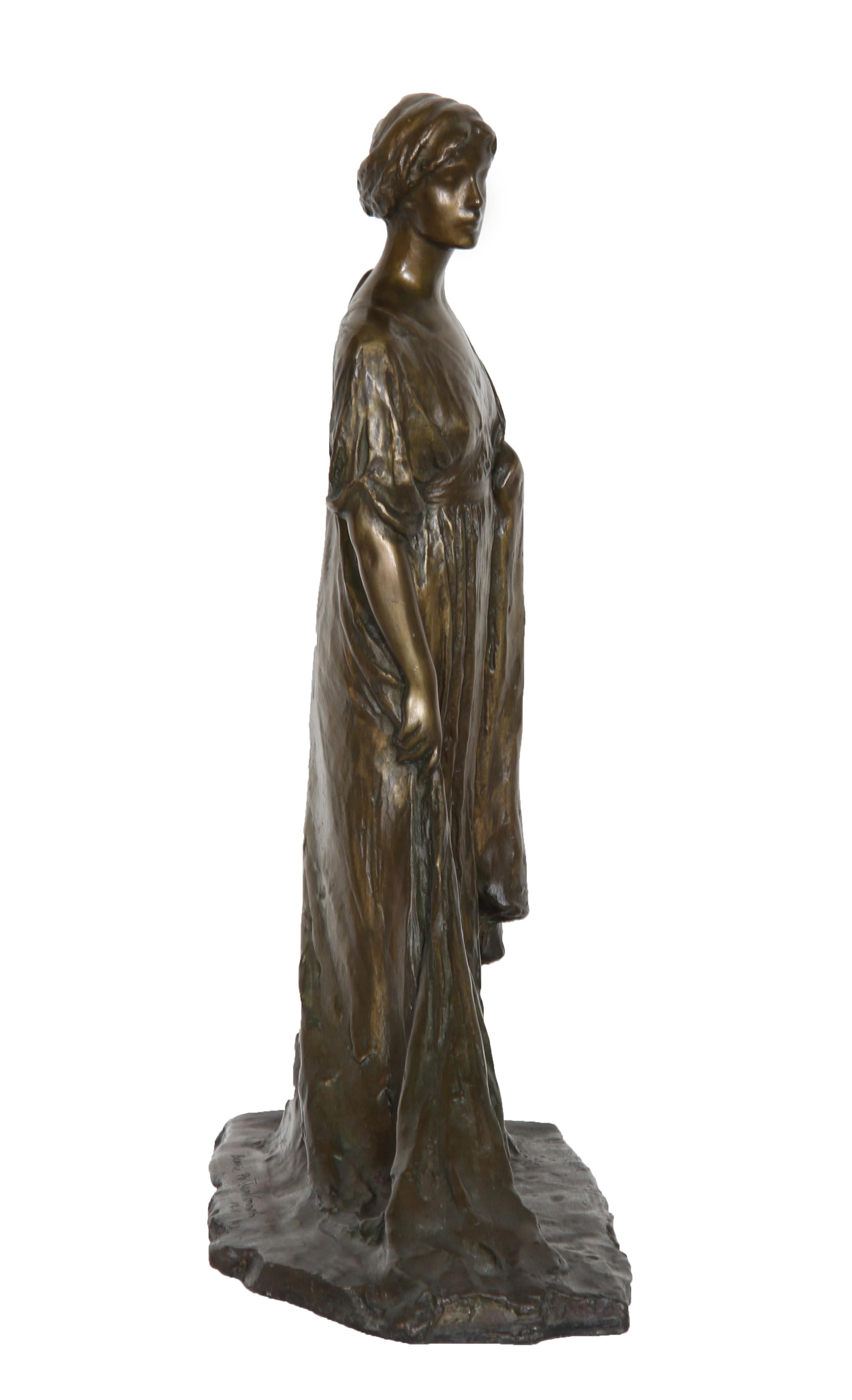 Standing Woman, Bronze Sculpture by Bessie Potter Vonnoh 1911 For Sale 5