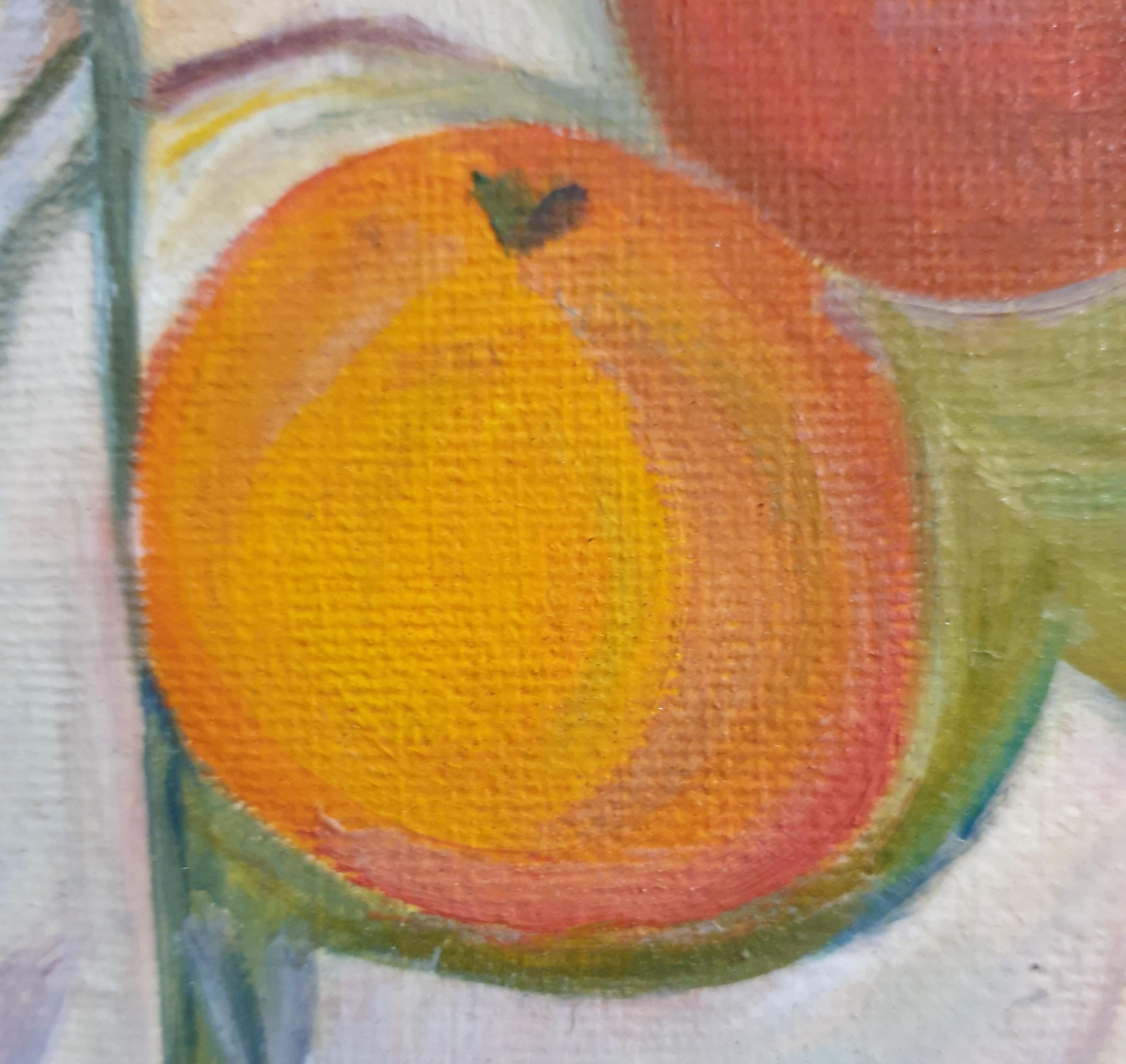 Homenaje a Cezanne. Naturaleza muerta, Naranjas. Óleo sobre lienzo. 8