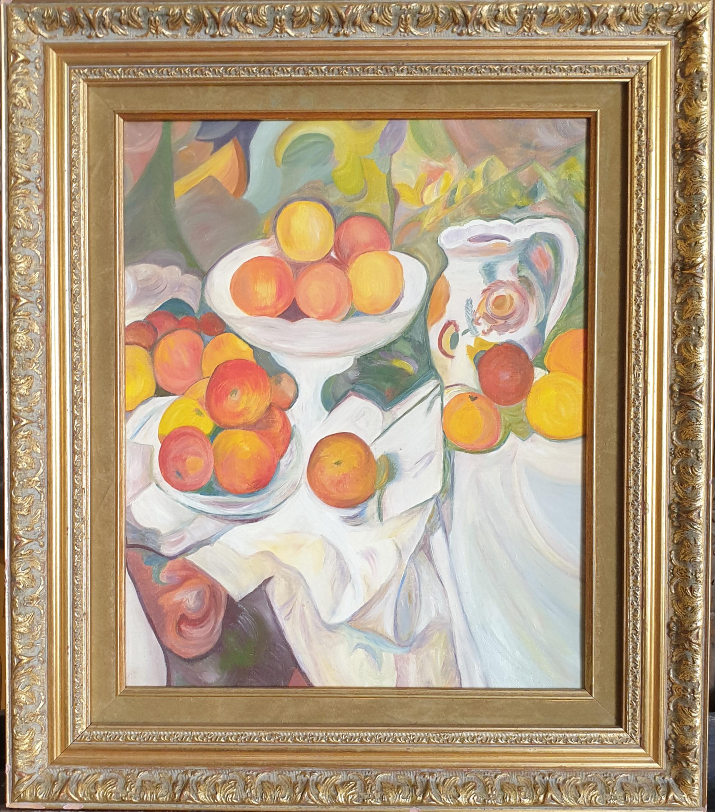 Homenaje a Cezanne. Naturaleza muerta, Naranjas. Óleo sobre lienzo. 5
