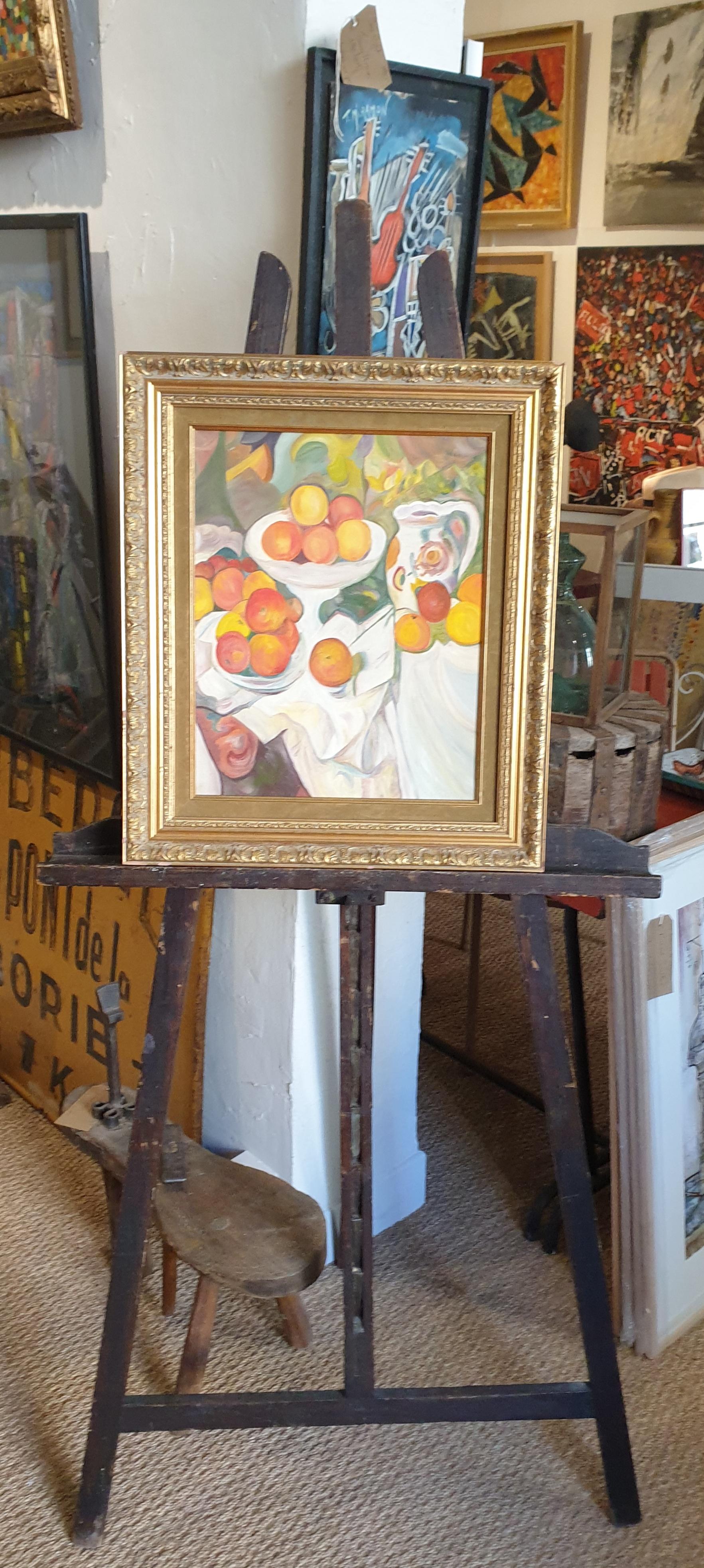 Homenaje a Cezanne. Naturaleza muerta, Naranjas. Óleo sobre lienzo. 6