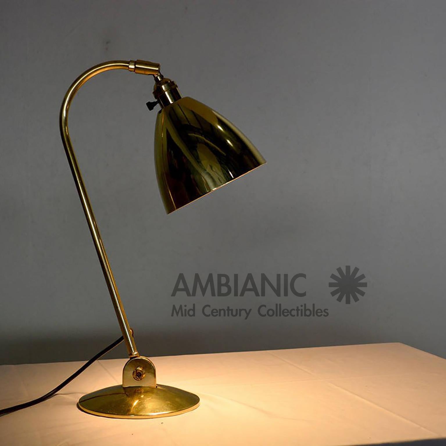 Best British Adjustable Reading Lamp in Brass by OMI 1960s MOD 4