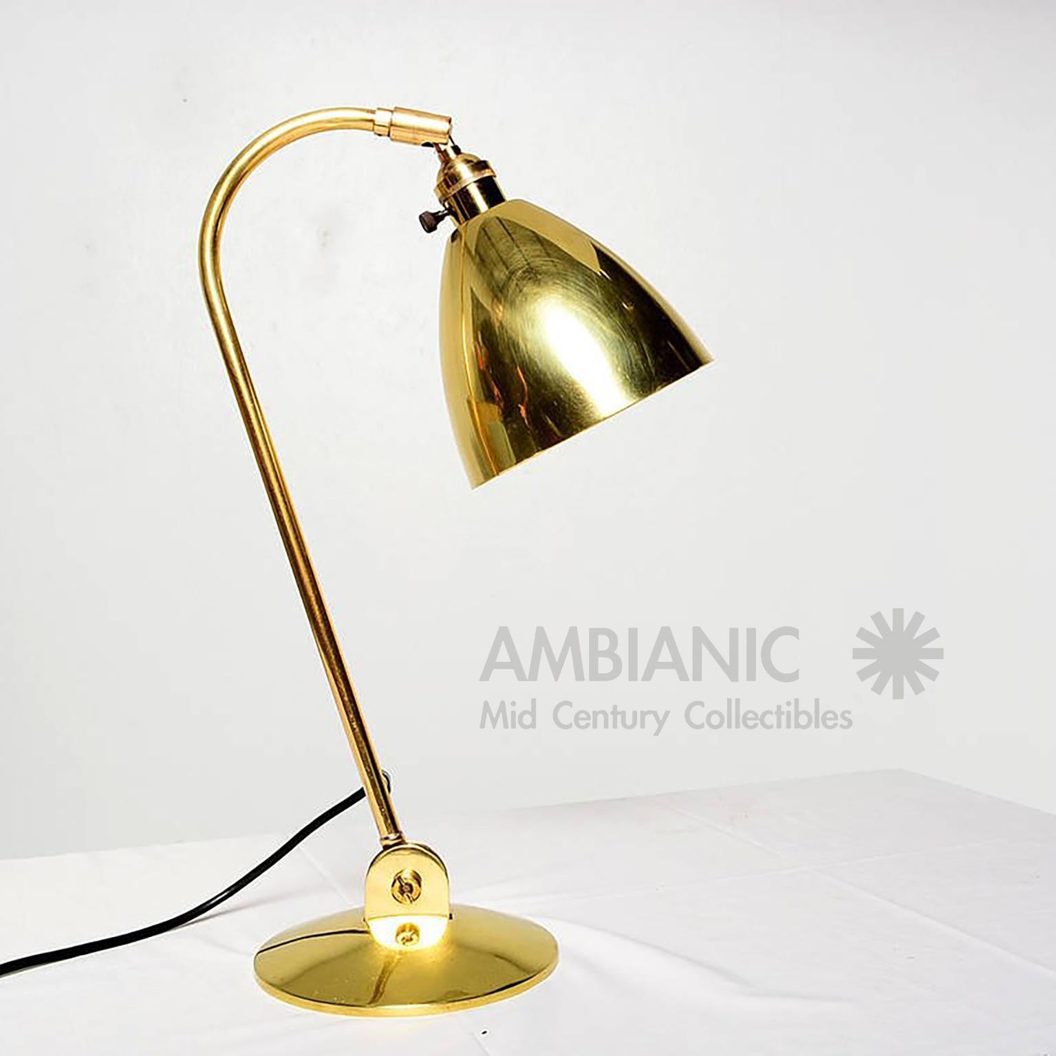 Best British Adjustable Reading Lamp in Brass by OMI 1960s MOD 2