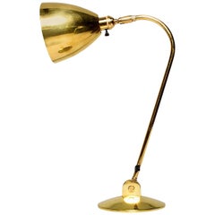 Vintage Best British Adjustable Reading Lamp in Brass by OMI 1960s MOD