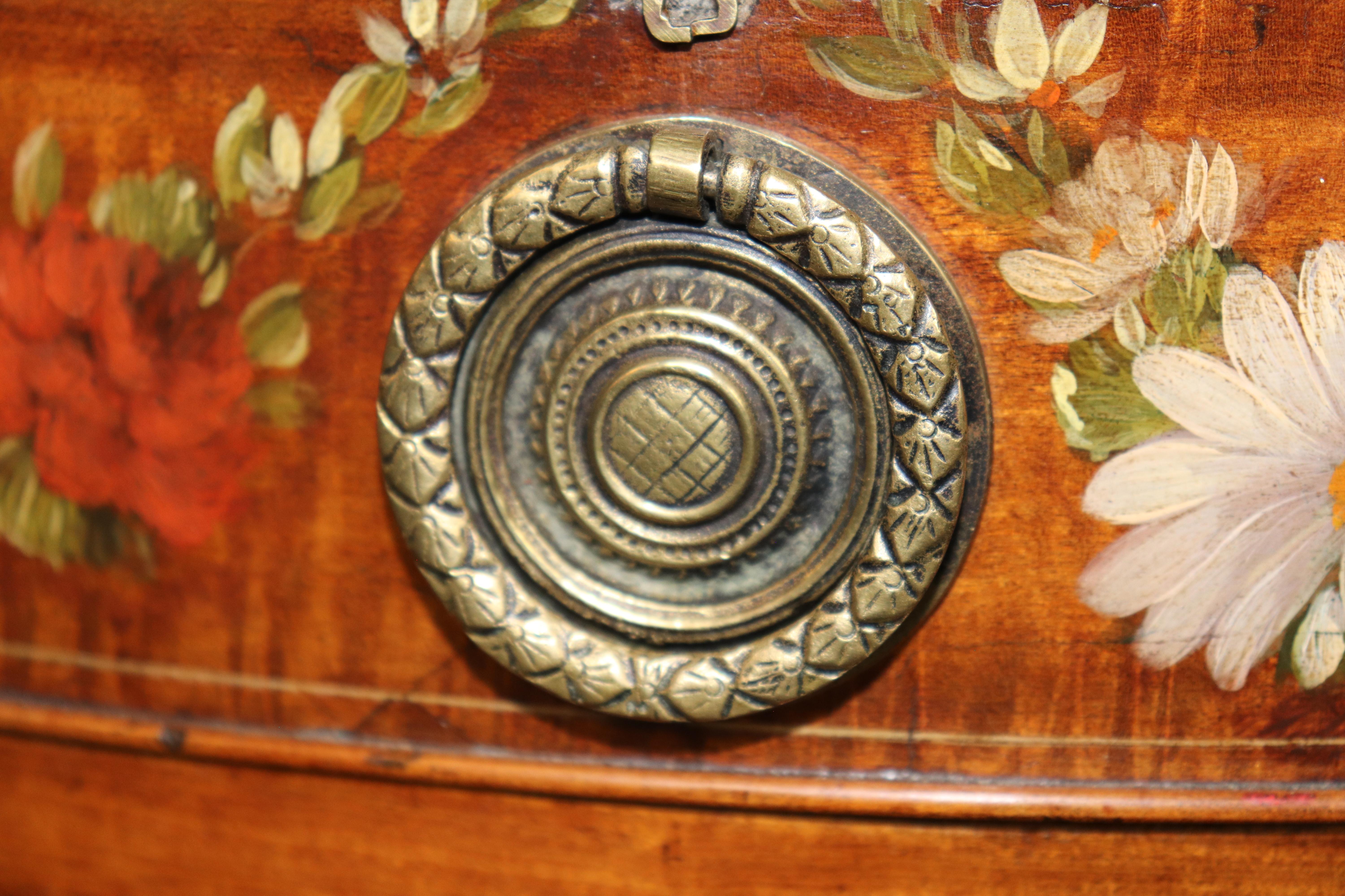 Best Quality English Satinwood Paint Decorated Adams Style Kidney Shaped Vanity im Angebot 6