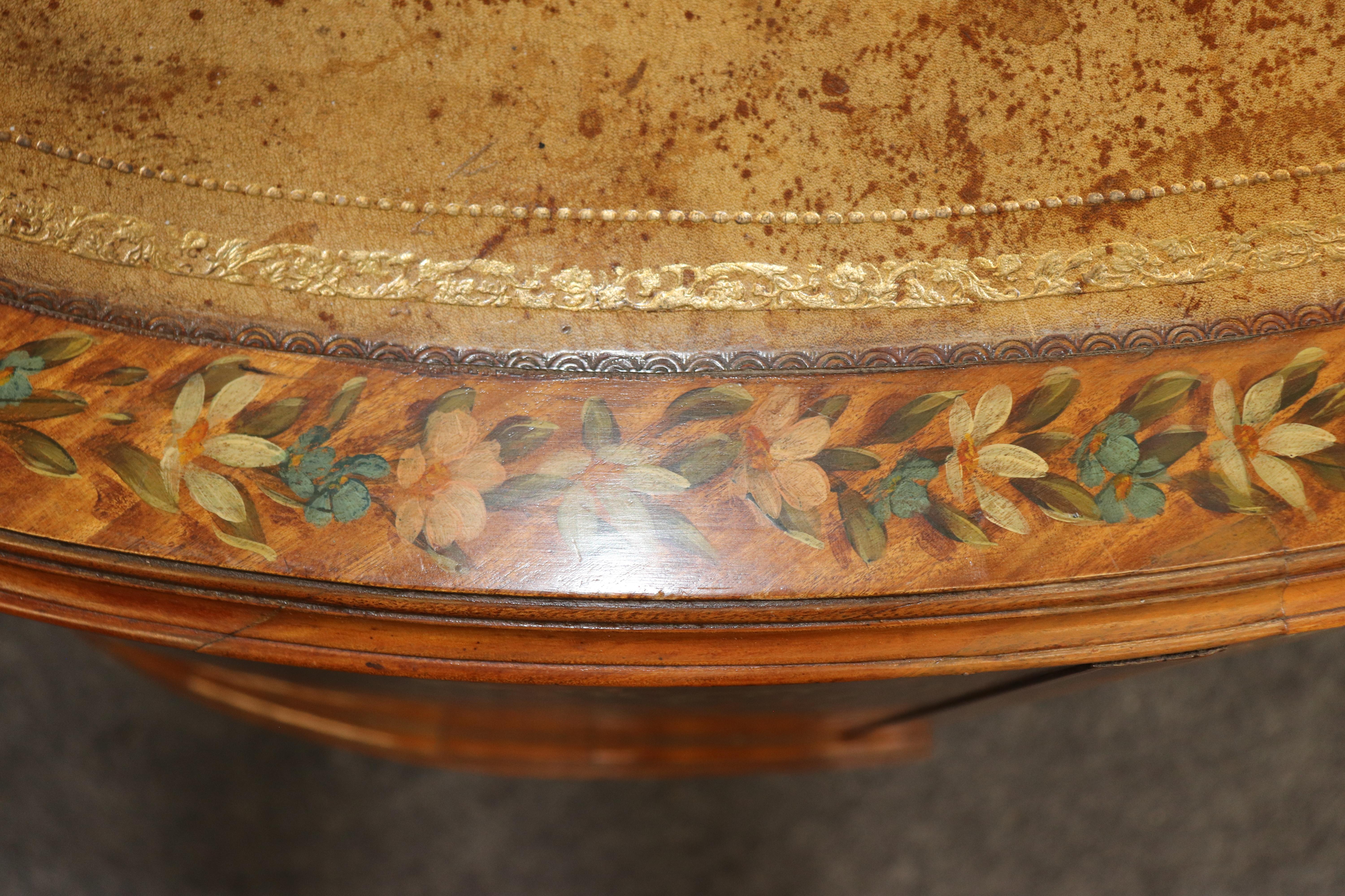 Best Quality English Satinwood Paint Decorated Adams Style Kidney Shaped Vanity im Angebot 12