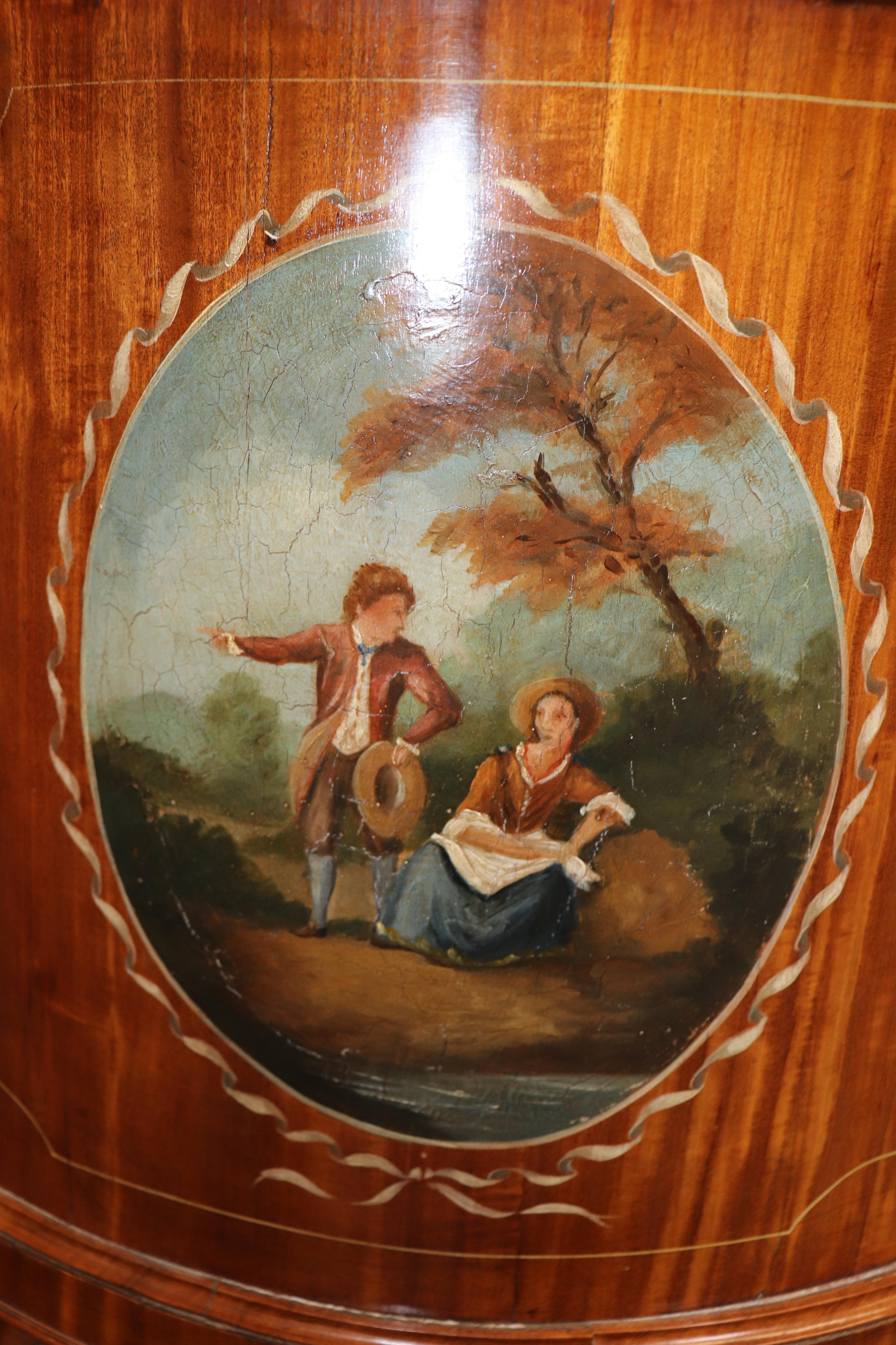 Best Quality English Satinwood Paint Decorated Adams Style Kidney Shaped Vanity (Adamstil) im Angebot