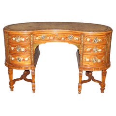 Best Quality English Satinwood Paint Decorated Adams Style Kidney Shaped Vanity