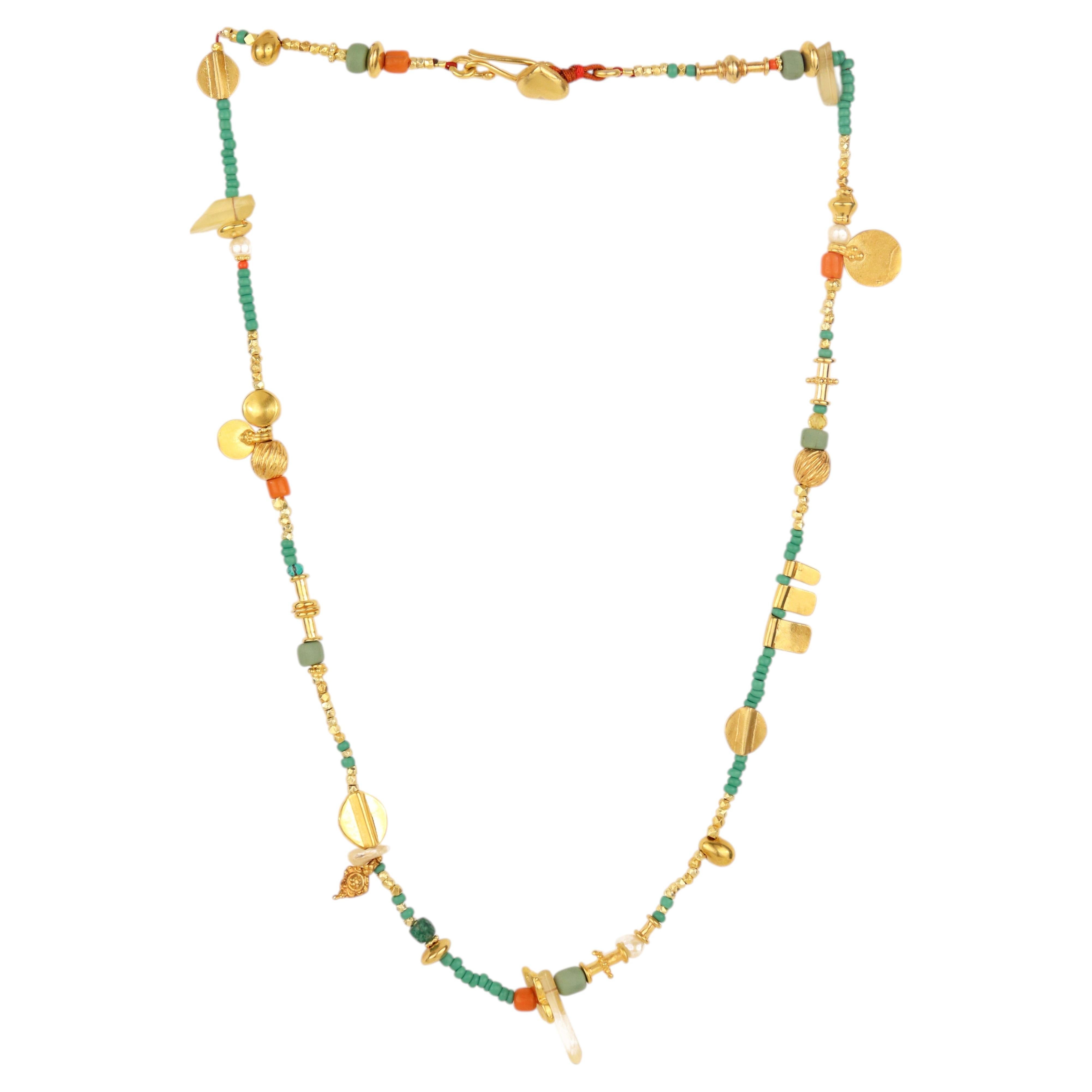 Best Seller Amara Necklace in 24k Vermeil Gold & Pearls by Katerina Makriyianni