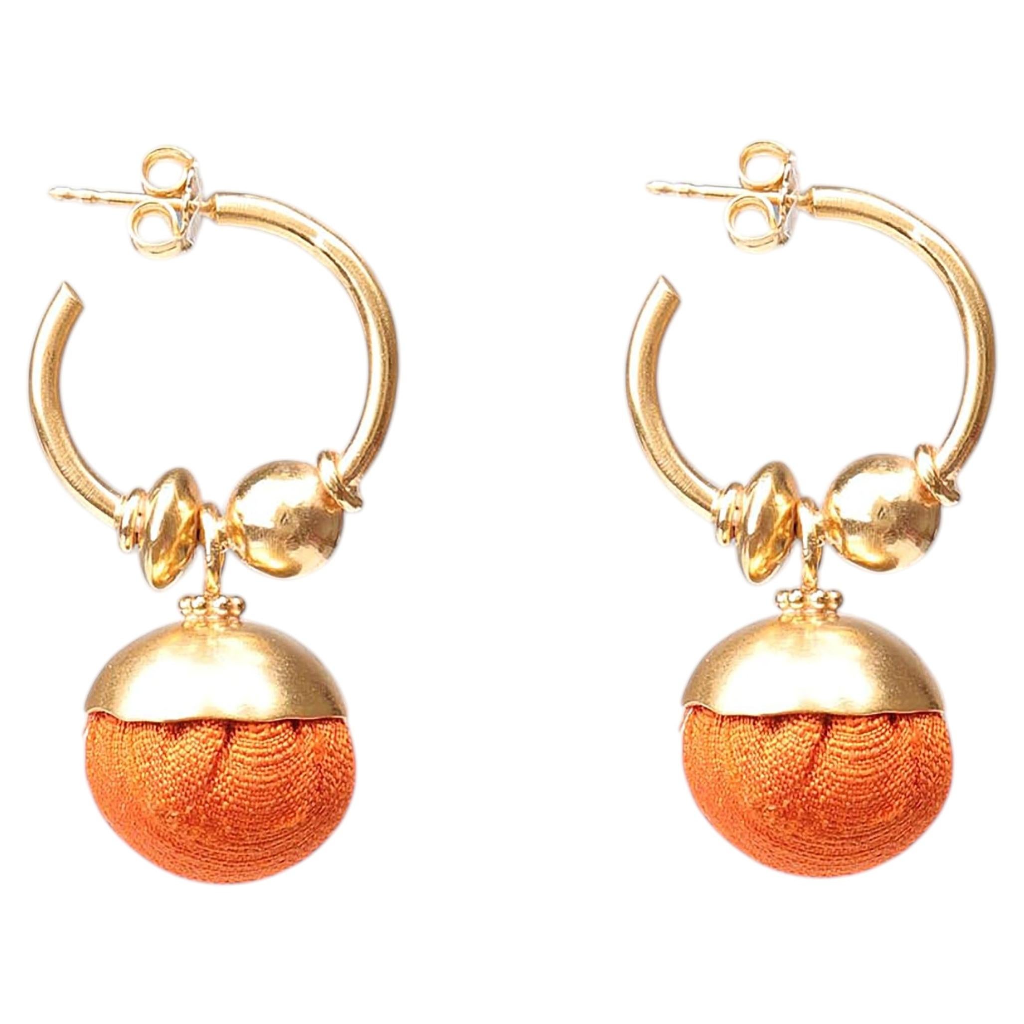 los más vendidos Pendientes Anatoli de seda y oro de 24 quilates de Katerina Makriyianni en venta