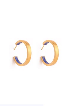 Best Seller Big Inner Hoops in Enamel & 24k Vermeil Gold by Katerina Makriyianni