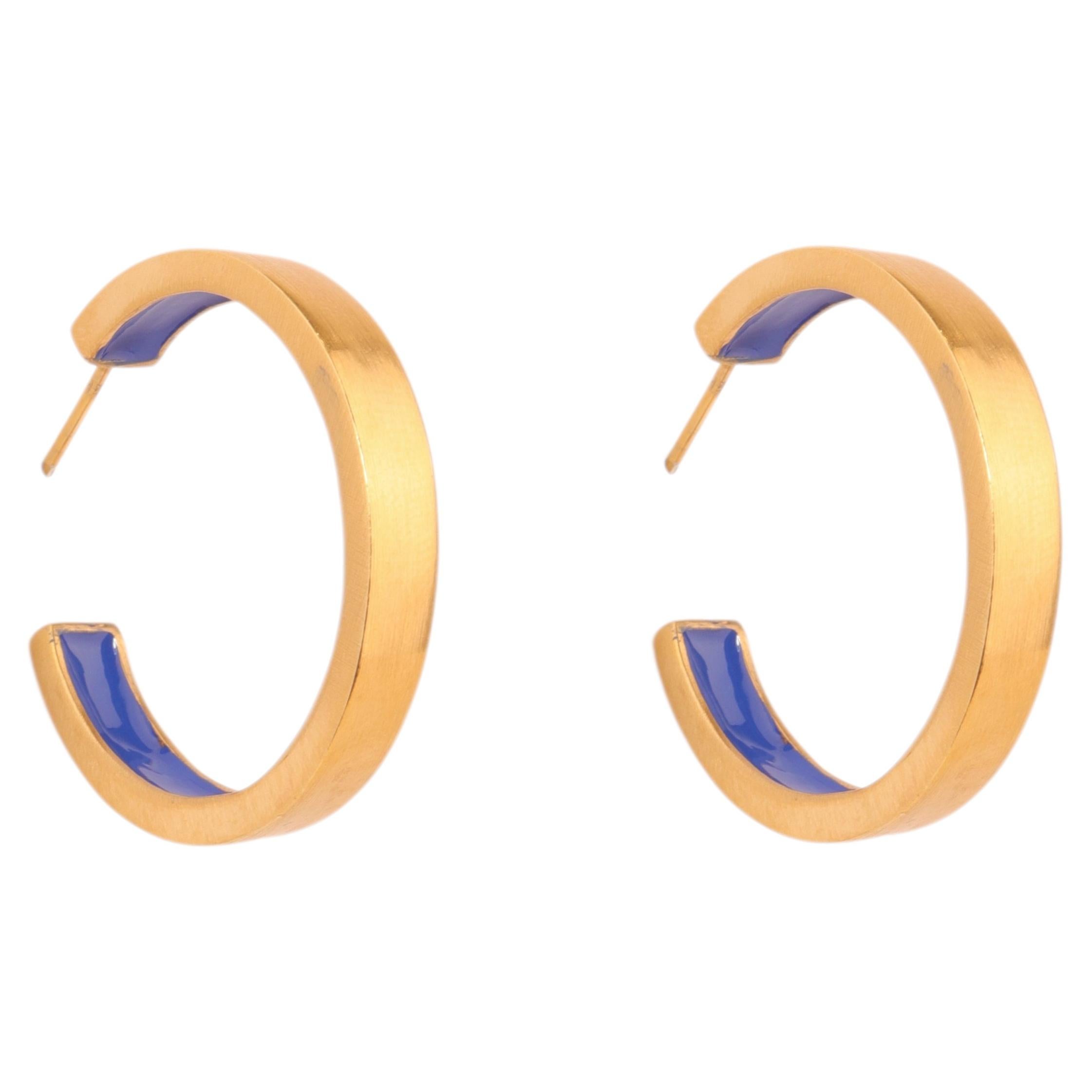 Best Seller Big Inner Hoops in Enamel & 24k Vermeil Gold by Katerina Makriyianni