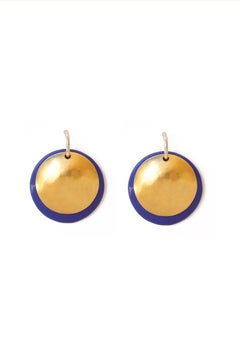 Best Seller Double Disc Big Hoops in Enamel & Vermeil by Katerina Makriyianni