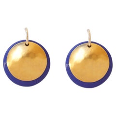 Best Seller Double Disc Big Hoops in Enamel & Vermeil by Katerina Makriyianni