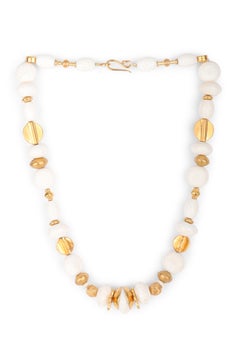 Best Seller Ivory Necklace, 24k Vermeil & African Glass by Katerina Makriyianni