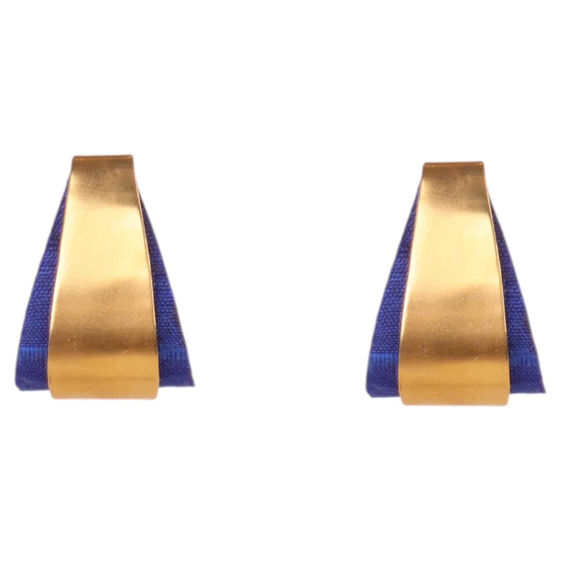 Best Seller Luna Earrings in Silk & 24k Vermeil Gold by Katerina Makriyianni For Sale