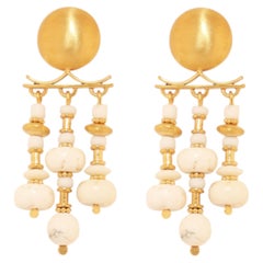 Best Seller Melitia Chandeliers in 24k Vermeil & Howlite by Katerina Makriyianni