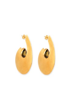 Best Seller Selini Hoops in 24k Vermeil Gold & Zircons by Katerina Makriyianni