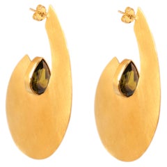 Best Seller Selini Hoops in 24k Vermeil Gold & Zircons by Katerina Makriyianni