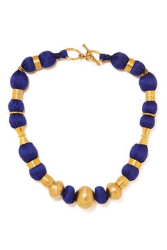 Best Seller Silda Necklace in Silk & 24k Vermeil Gold by Katerina Makriyianni
