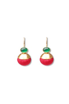 Best Seller Silk Candy Ball Earrings, Vermeil & Zircons by Katerina Makriyianni