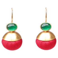 Best Seller Silk Candy Ball Earrings, Vermeil & Zircons by Katerina Makriyianni
