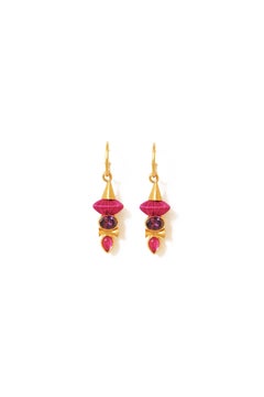 Best Seller Silk Happy Trinity Hoops, Vermeil & Zircons by Katerina Makriyianni